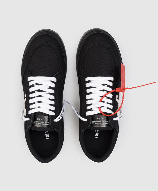 Off-White Черные кроссовки Vulcanized с контрастной эмблемой Arrow OMIA293C99FAB003 изображение 4