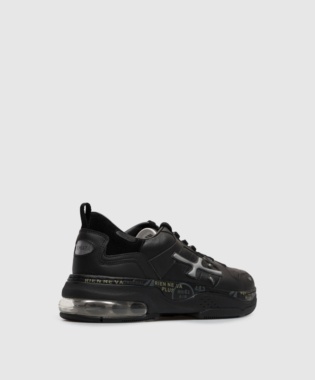 Premiata Черные кожаные кроссовки Drake DRAKE изображение 3