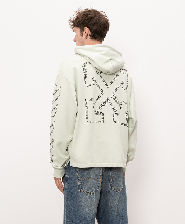 Off-White Зеленые худи с принтом логотипа 44MBB12MS26F006 изображение 4