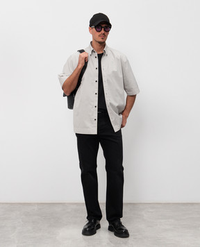 Bottega Veneta Сіра сорочка з короткими рукавами 852469V6CV0