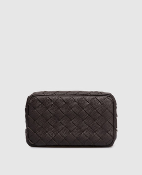 Bottega Veneta Коричневий шкіряний клатч Intrecciato 795253V5I50