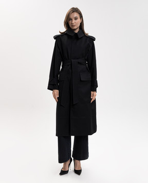 Victoria Beckham Черный тренч Philippa 1426WCT005793E