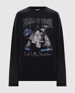 Vetements Чорний лонгслів з принтом MH27LS206B