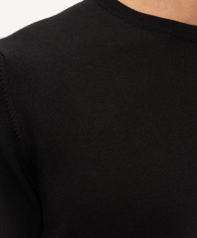 Cashmere&Whiskey Чорний джемпер з вовни, шовку та кашеміру 472 зображення 5
