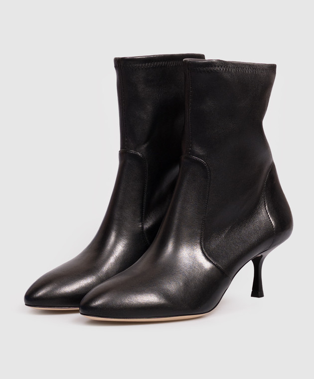 Stuart Weitzman Черные кожаные ботильоны MADISON SO508 изображение 2