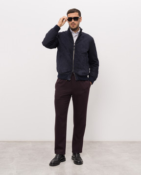 Canali Фиолетовые брюки из шерсти AN04763U97003