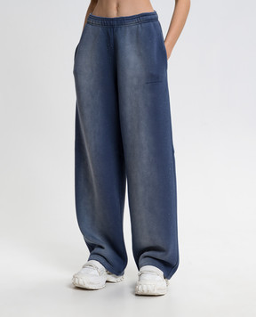 Alexander Wang Синие утепленные спортивные штаны с эффектом потертости UCC1264441