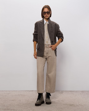 Brunello Cucinelli Коричневый жакет с шерстью в узор MG5667205