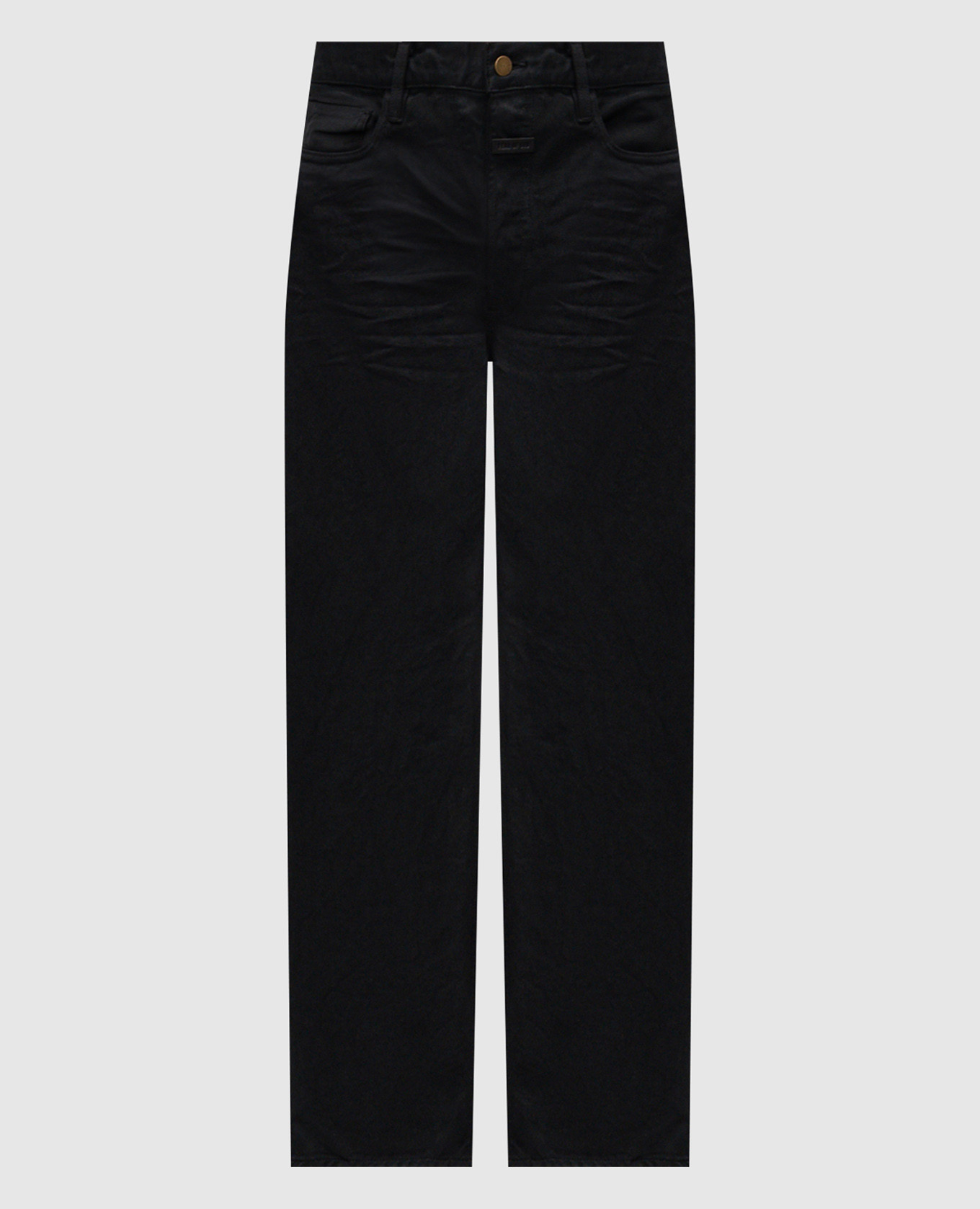 

Черные джинсы с логотип патч, Черный, Прямые джинсы