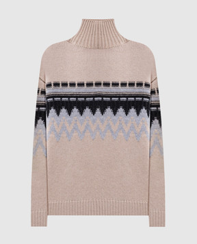 Allude Бежевий светр з кашеміру у візерунок 26551001