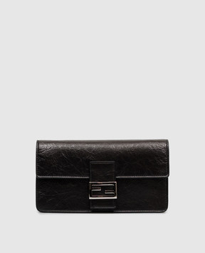 Fendi Черная кожаная сумка Baguette 8M0602B14M