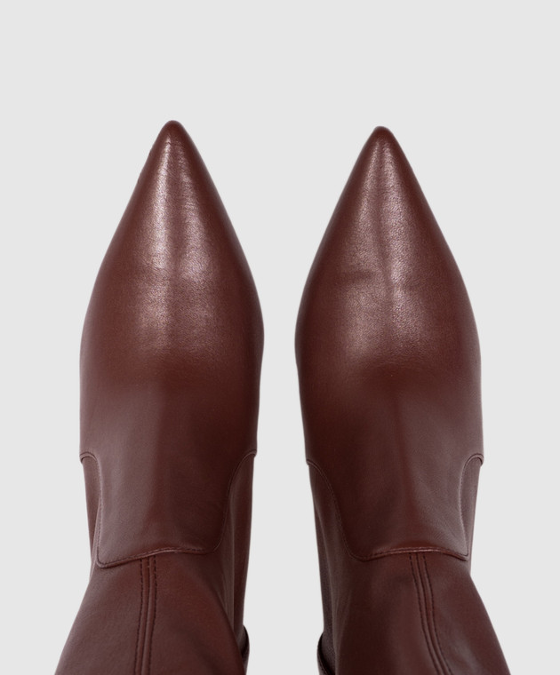 Stuart Weitzman Бордові шкіряні ботильйони POWER SJ974 зображення 4