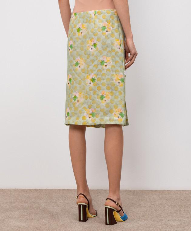 Fendi Зеленая юбка из шелка в принт FQ7721AW9S изображение 4