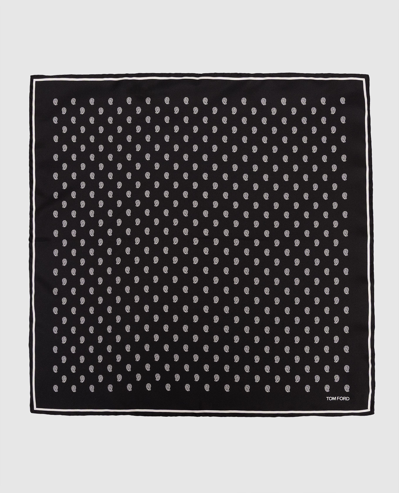 

Черный платок-паше из шелка в узор, Платки