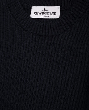 Stone Island Дитячий синій светр з вовни з логотипом K2S165100010S0C0268