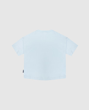Palm Angels Дитяча блакитна футболка з принтом PBAA002S26JER004