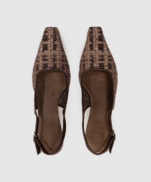 Brunello Cucinelli Коричневые слингбеки с цепочкой мониль MZSKC3432 изображение 4