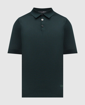 Dolce&Gabbana Зелене поло із шовку з логотипом GXZ02ZJBSO5