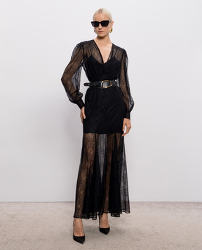 Twinset Чорна сукня максі з мережива 262TP274A