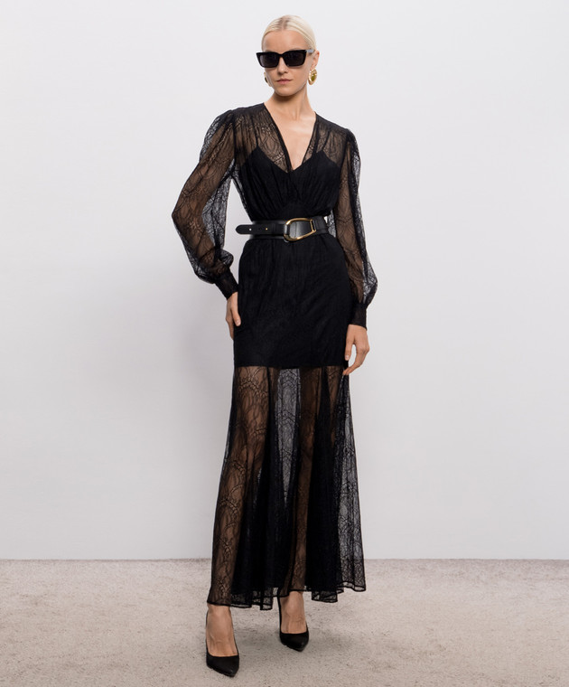 Twinset Чорна сукня максі з мережива 262TP274A зображення 2