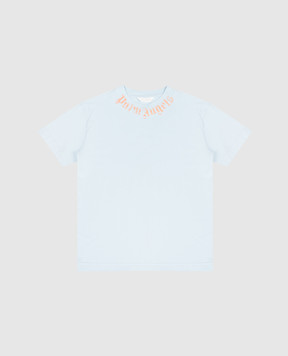 Palm Angels Дитяча блакитна футболка з логотипом PBAA003S26JER004