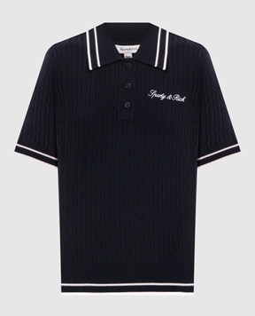 Sporty & Rich Синє поло з вишивкою логотипа TO06875326BL107