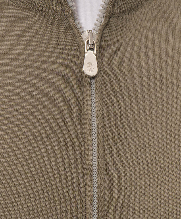 Brunello Cucinelli Коричневый кардиган из шерсти и кашемира на молнии M2400106 изображение 5