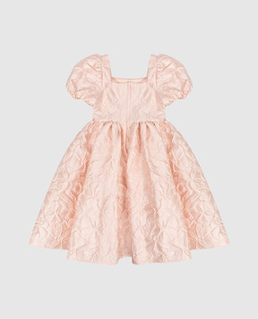 Dolce&Gabbana Дитяча рожева сукня із шовком з квітковим тисненням L54DP6HJMQ0810