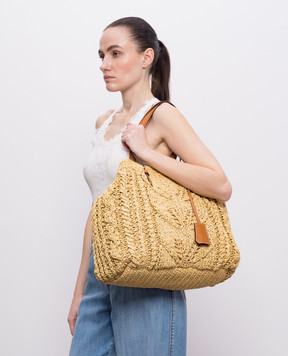 Ermanno Scervino Бежева сумка-тоут з рафії D483S311FMRDM