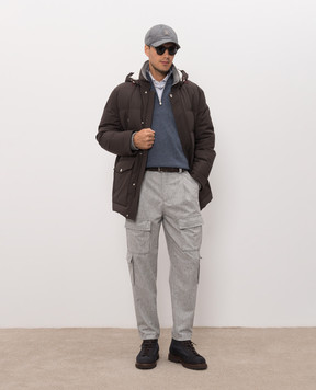 Brunello Cucinelli Сірі штани-карго з вовни M038PF3010
