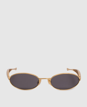 Bottega Veneta Золотые очки Sardine Oval 821495V4450