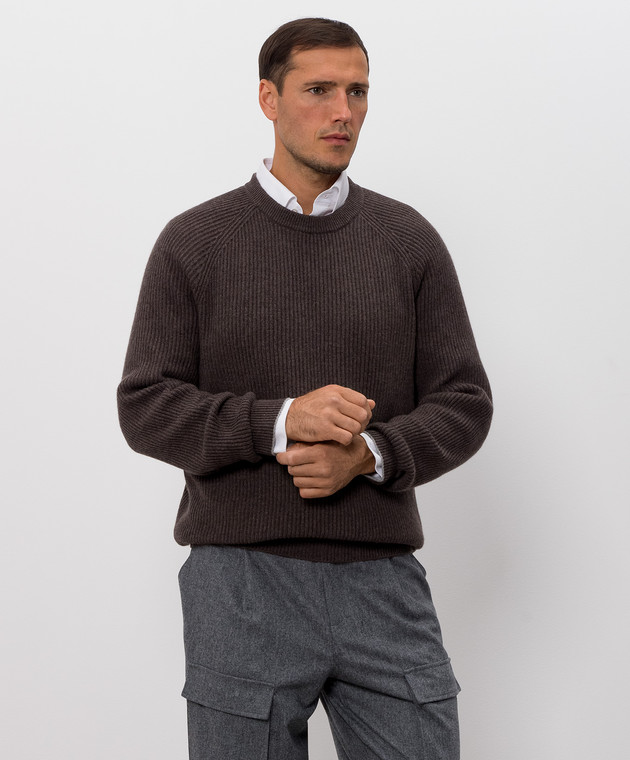 Brunello Cucinelli Свитер коричневого цвета из кашемира M2274100 изображение 3