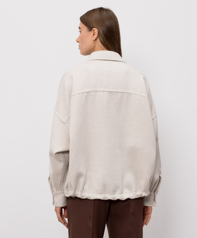 Brunello Cucinelli Куртка кольору айворі з вовни MP565B3N06 зображення 4