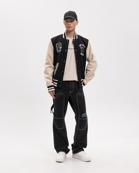 Off-White Чорний бомбер Panthers 44XEH053S26F001