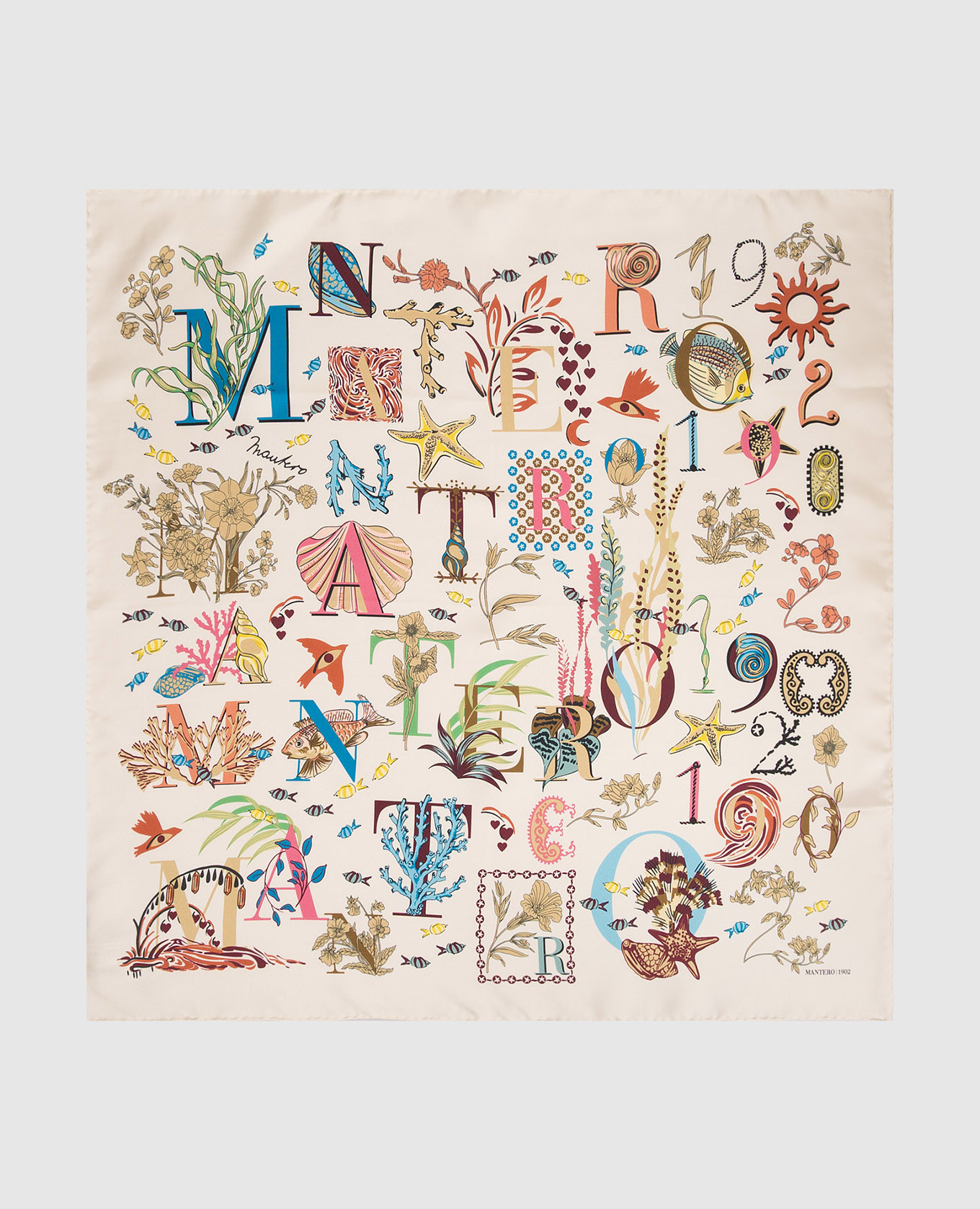 Платок Florida Keys цвета айвори из шелка