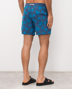Vilebrequin Синие шорты для плавания Moorea в фактурный принт MOOED236