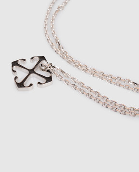 Off-White Сріблястий ланцюжок з підвіскою Arrow OMOB157C99MET001