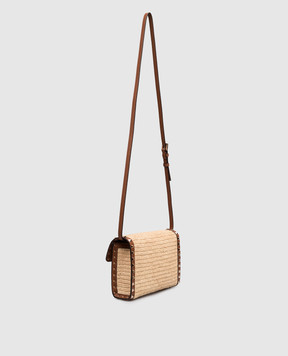 Valentino Бежевая сумка кросс-боди Rockstud из рафии 8W2B0R43UEN