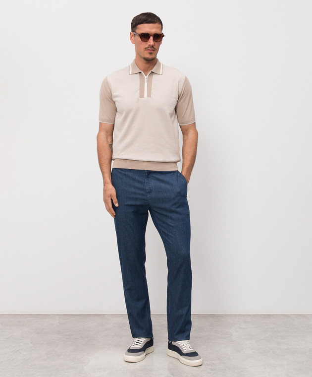 Castangia dal 1850 Бежевое поло в узор Q811840HSWZS26 изображение 2