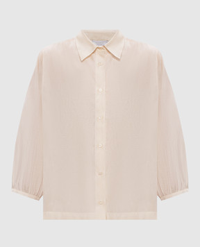 Peserico Бежева блуза із шовком з ланцюжком моніль S0601308372