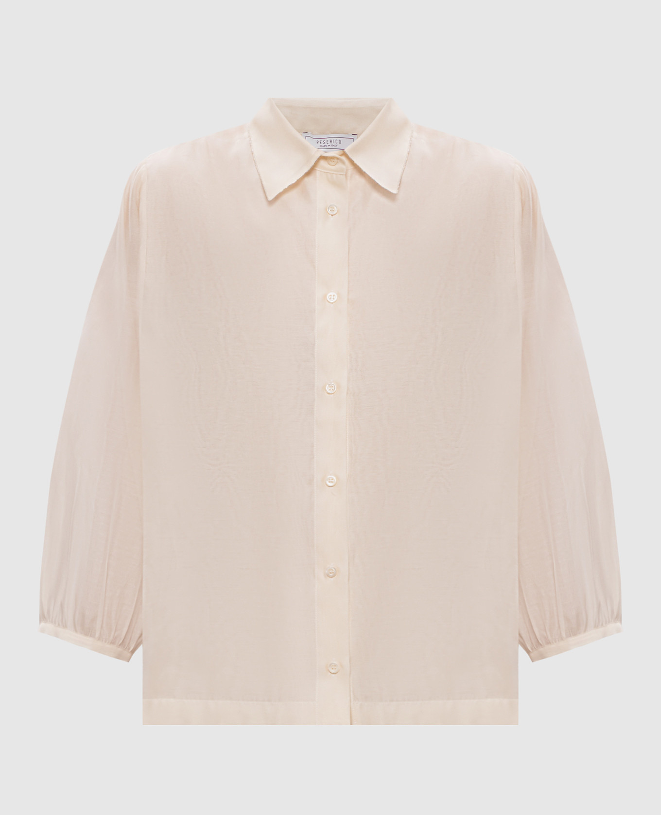 Бежевая блуза с шелком с цепочкой мониль