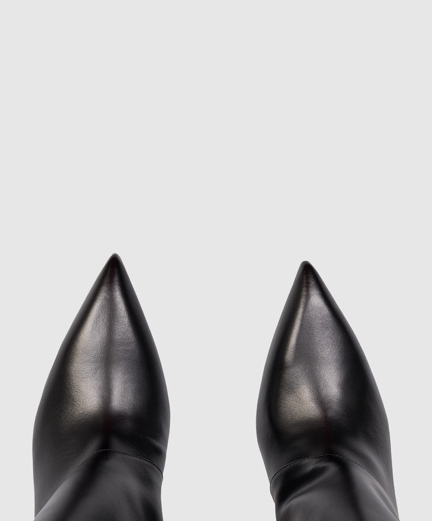 Balmain Черные кожаные сапоги Twist FN1TA144LVIT изображение 4