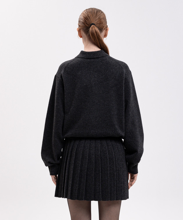 Alexander Wang Темно-серое платье из шерсти 1KC4266079 изображение 4