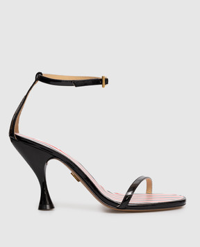 Thom Browne Чорні шкіряні лаковані босоніжки FFA007A00216