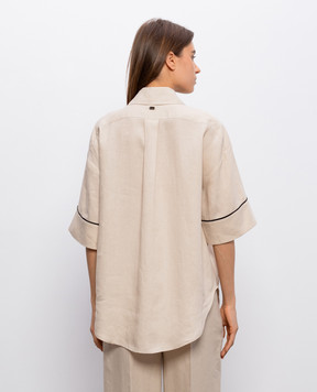 Agnona Бежева сорочка з льону TD1109YU3049