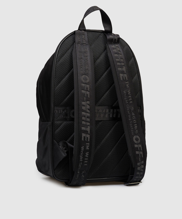 Off-White Чорний рюкзак з принтом логотипа та емблеми OMNB126C99FAB001 зображення 3