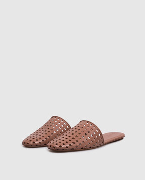 Marsell Коричневі шкіряні мюлі Distesa Forata MW8461P010