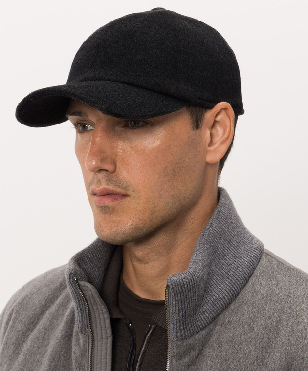 Bertolo Cashmere Темно-серая кепка из кашемира 000301002287 изображение 2