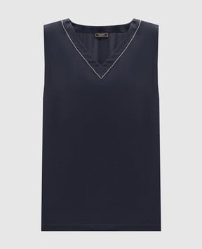 Peserico Синій топ з ланцюжком моніль E0822001940