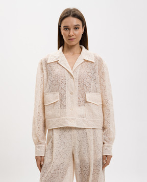 Ermanno Scervino Бежевый жакет из кружева D482I354EQF